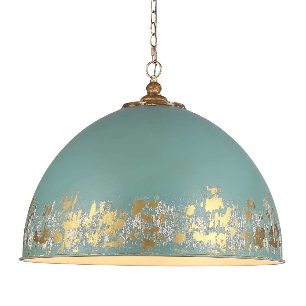 Golden Lighting Alison 8-light Pendant in Vintage Gold and Antique Teal shade